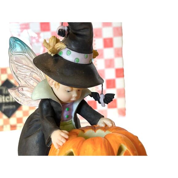 My Little Kitchen Fairies JACK O LANTERN FAIRY Lite Up Pumpkin Witch Fairy Girl - Picture 3 of 11
